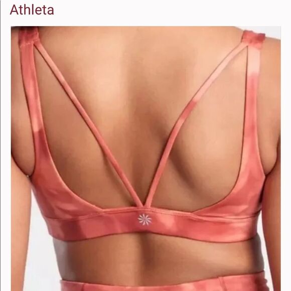 Athleta Womens Exhale Printed Sports Bra 3X Plus Size New Athletic Athleisure - Picture 2 of 7